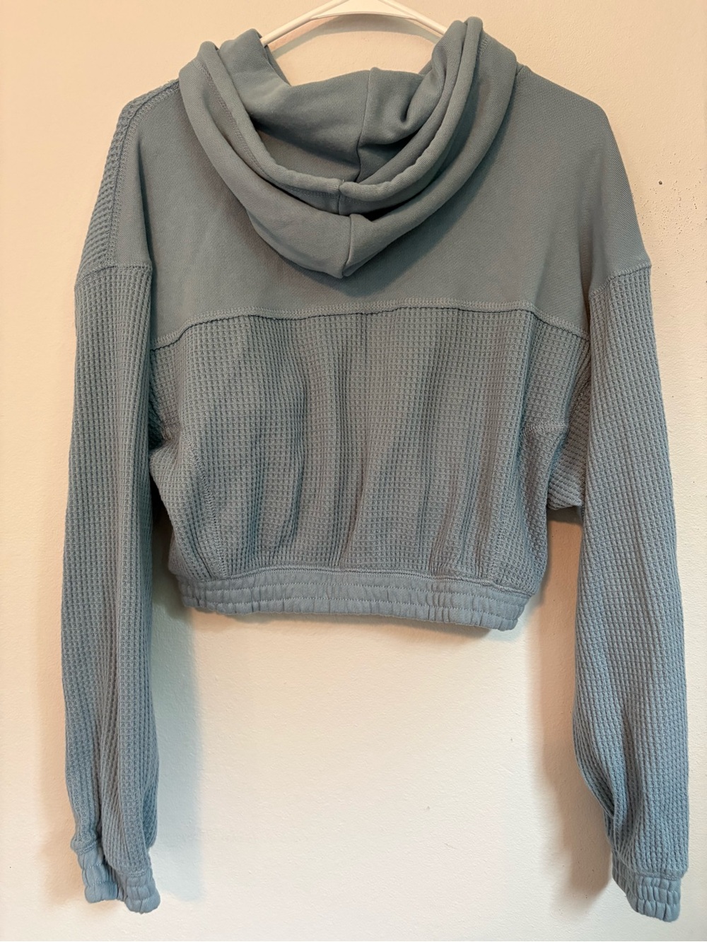 Better Together Blue Waffle Knit Cropped Full Zip Hoodie Size XS EUC - Picture 3 of 8